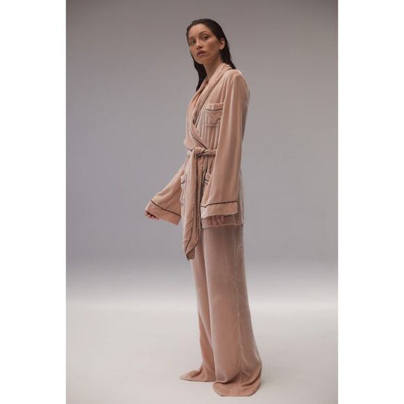 Jacques dusty rose Silk Velvet Pajama Pants - Picture 10 of 11